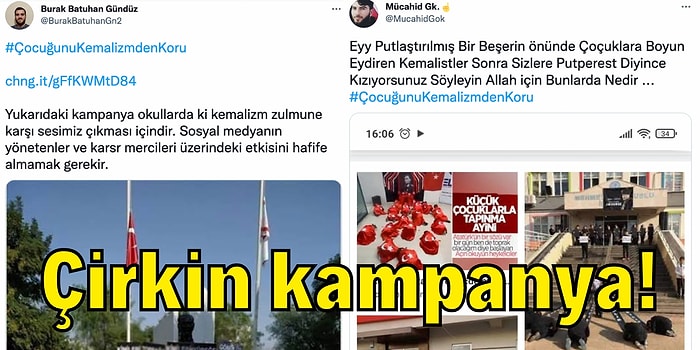 Twitter'da Bazı Kullanıcılar #ÇocuğunuKemalizmdenKoru Etiketiyle Tepki Çeken Bir Kampanya Başlattı