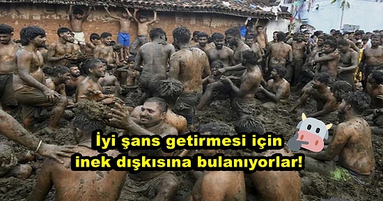 Sonu İnek Dışkısı ile Kutlanarak Biten Geleneksel Hindistan Işık Festivali'nden İlginç Kareler