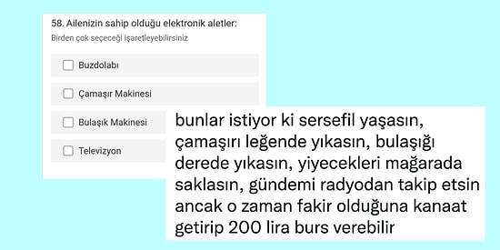 Bir Firmanın Burs Başvurusunda Sorduğu 'Evinizdeki Elektronik Aletler' Sorusuna Gelen Haklı ve İronik Yorumlar