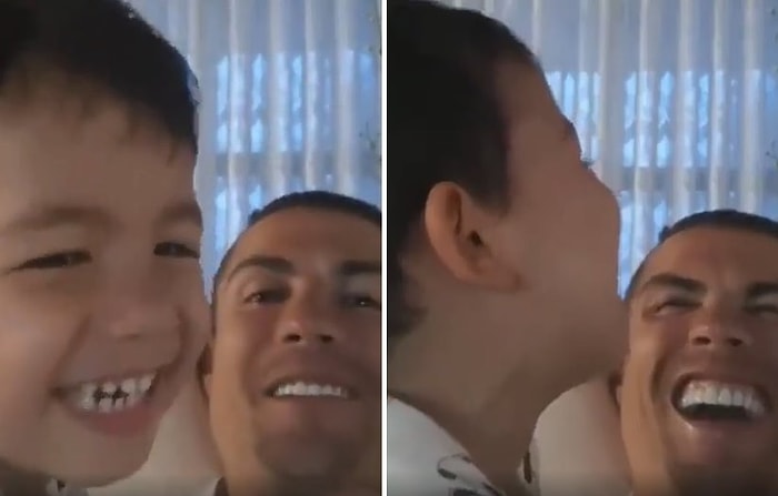 Cristiano Ronaldo, Küçük Oğluna 'Siu' Sevincini Öğretmeye Çalışıyor