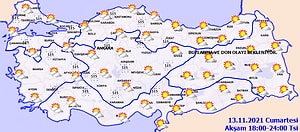 13 kasim hava durumu hafta sonu yagis var mi