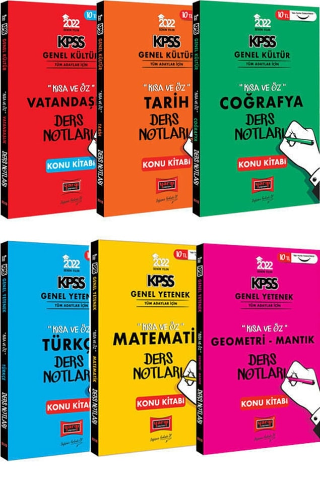 Yargı Yayınları 2022 KPSS Lisans Genel Yetenek - Genel Kültür kısa ve öz ders notları seti