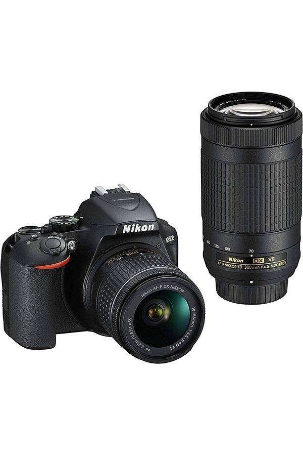 4. Nikon D3500 Af-p 18-55mm Vr + 70-300mm Vr Dslr Fotoğraf Makinesi