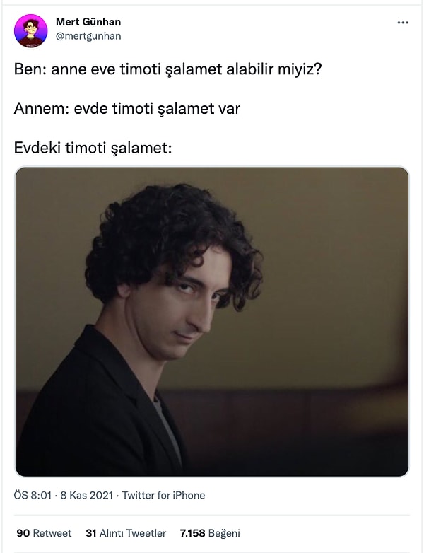 9. Türkovac aşısından sonra Timothée Chalamet