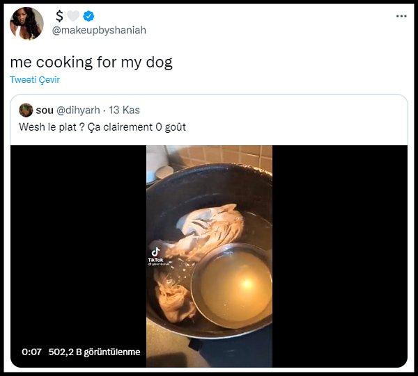 Gizem'in tavuklu pilav videosunu Twitter'da paylaşan ve lezzetsiz yorumu yapan Fransız kadından sonra bir başka kişi de köpek yemeği diye yorum yapınca Türk kullanıcılar tepki göstermeye başladı.
