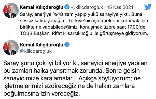"Ne işletmelerimizi ezdireceğiz ne de halkın zamlara boğulmasına izin vereceğiz"
