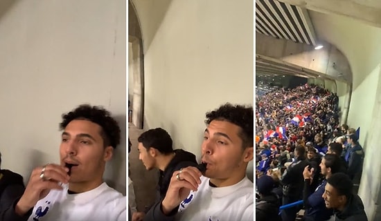 Fransa - Kazakistan Karşılaşmasında Düdük Çalarak Tribünleri Troll'leyen Taraftar