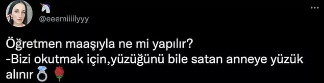 Öğretmen maaşıyla annesine yüzük alan Twitter kullanıcısının paylaşımı herkesi duygulandırdı.