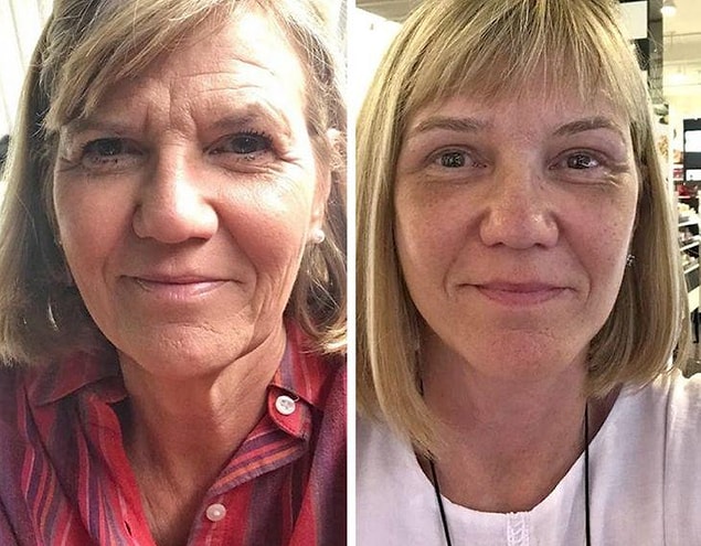 2. "Face, eyes and brows... Before vs after"