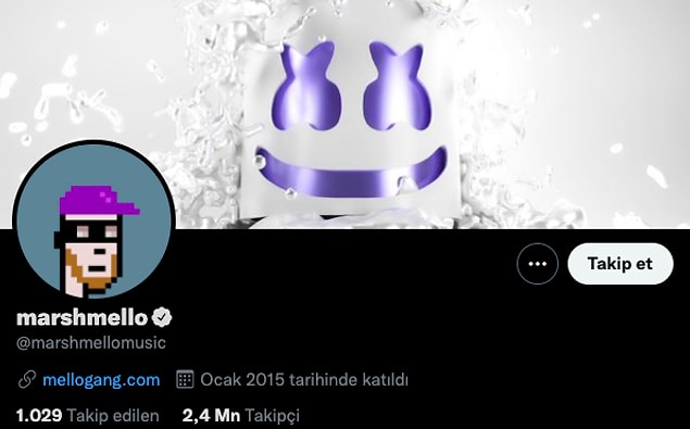8. Amerikalı bir elektronik müzik yapımcısı ve DJ Marshmello => CryptoPunk