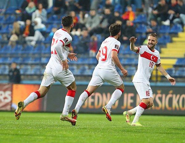 Sahadan 2-1 galip ayrılan Türkiye, 2022 Dünya Kupası'na katılmak için play-off oynama hakkı elde etti.