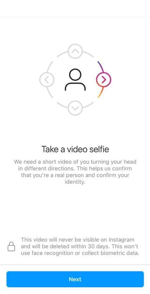 Kullanıcıların veri güvenliği için bu adımı attıklarını duyuran Meta, aynı zamanda güvenlik amacıyla yüklenen selfienin Instagram hesabınızda asla görünmeyeceğini ekledi.