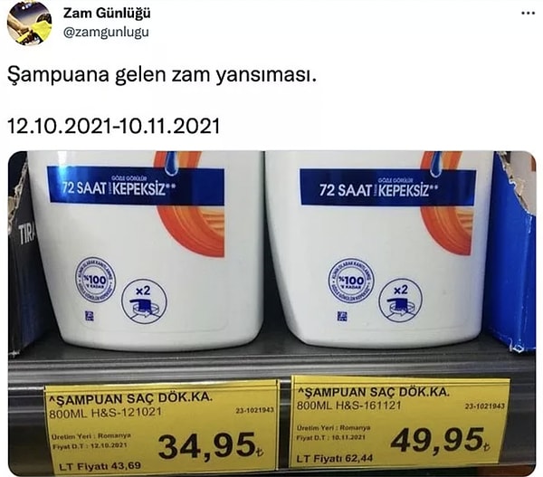 9. Ekonomi politikaları nedeniyle zamlar o kadar hızlı gelmeye başladı ki insanlar artık ne zaman zam geldiğini unutur oldu. Twitter'daki Zam Günlüğü isimli hesap ise gelen fiyat artışlarını paylaşarak üzücü ama güzel bir hizmet sunuyor. Bakalım son zamanlarda nelere ne kadar zam gelmiş?