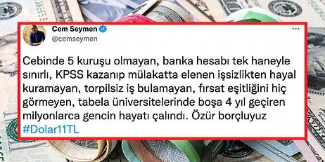 11 TL Olan Dolar Karşısında Türk Lirası'nın Gittikçe Değer Kaybetmesine Gelen Haklı Tepkiler