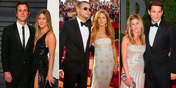 6. 'Friends' yıldızı Jennifer Aniston kırmızı halıda partnerleriyle ve rol arkadaşlarıyla sarmaş dolaş poz vermeyi seviyor.