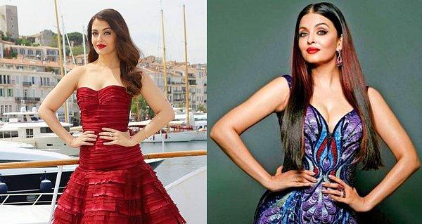 7. Hindistan'ın güzeller güzeli yıldızı Aishwarya Rai klasik bir "iki eli belinde" pozunu tercih ediyor.