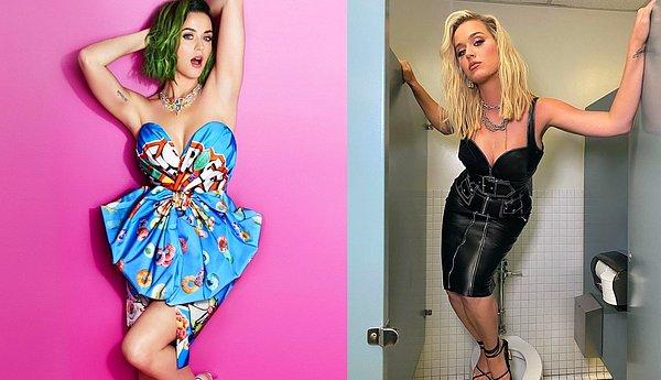 12. Katy Perry kendi sosyal medya hesabı için de dergiler için de kollarını kaldırıp dizlerini bükerek poz veriyor.