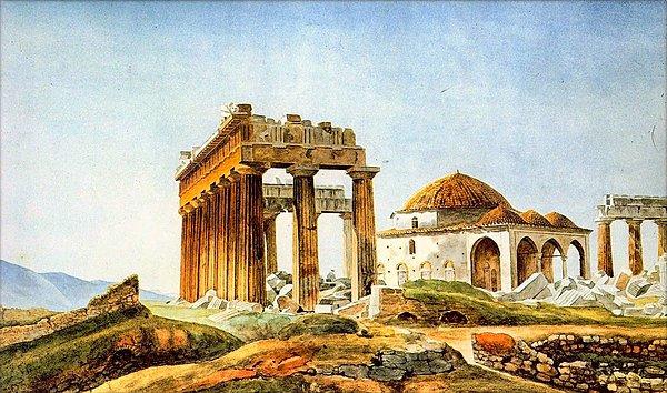 11. Parthenon'da 1460'ların başında Osmanlılar tarafından inşa edilen ancak 1842 yılında yıkılan küçük bir cami bulunuyordu.