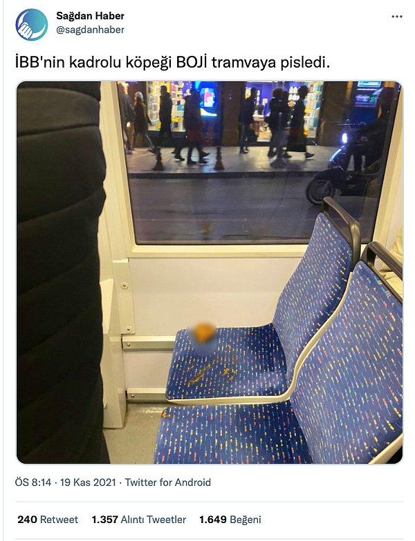Twitter'da bir kişinin “İBB’nin kadrolu köpeği BOJİ tramvaya pisledi” diye paylaşımının üzerine İBB Sözcüsü Murat Ongun bu iddialara cevap verdi.