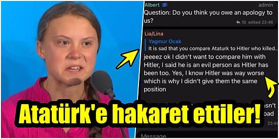 İklim Aktivisti Greta Thunberg'in Grubu Atatürk'ü Hitler'e Benzetip Soykırımla Suçlayarak Hakaret Etti