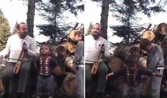 Kemençe Çalan Babalarına Eşlik Edip Horon Tepen Ufaklıkların İçinizi Isıtacak Anları