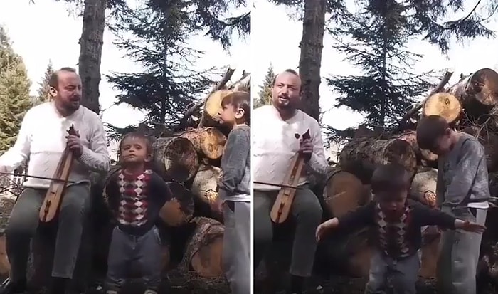 Kemençe Çalan Babalarına Eşlik Edip Horon Tepen Ufaklıkların İçinizi Isıtacak Anları
