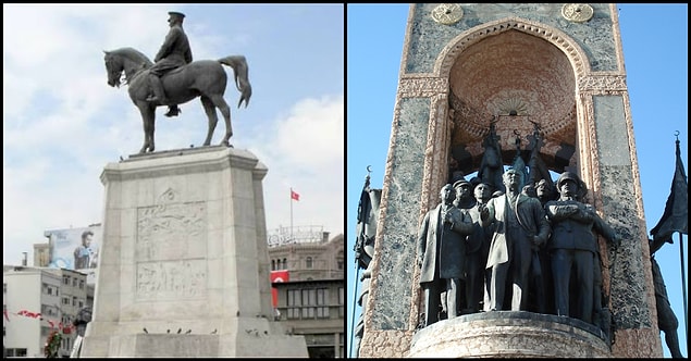3. Ankara Ulus Meydanı ve İstanbul Taksim Cumhuriyet Anıtları (Sanatçılar sırasıyla: Krippel, 1927; Canonica, 1928)