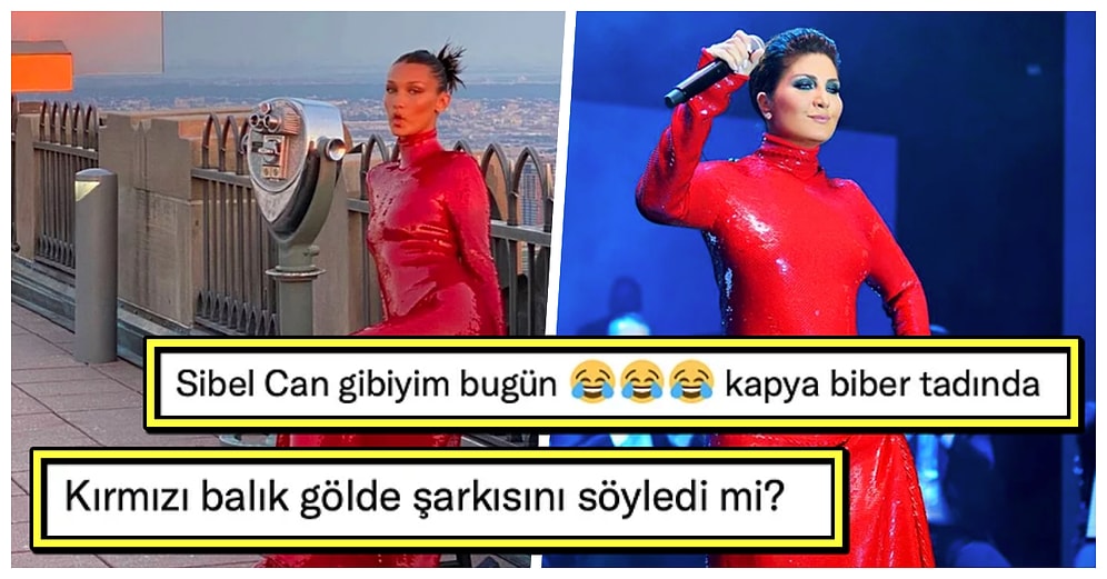 Bella Hadid'in de Tercih Ettiği Ünlü Marka Kırmızı Elbiseyle Kapya Biberine Benzetilen Sibel Can Olay Yarattı