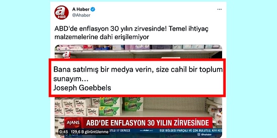 Biz de Sizi Bekliyorduk! Doların 13 Lirayı Geçtiği Günde A Haber'in ABD'deki Enflasyon Haberine Tepki Yağdı