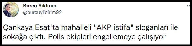 Gazeteci Burcu Yıldırım ayrıca o vatandaşların polisler tarafından engellenmeye çalışıldığını da yazdı.