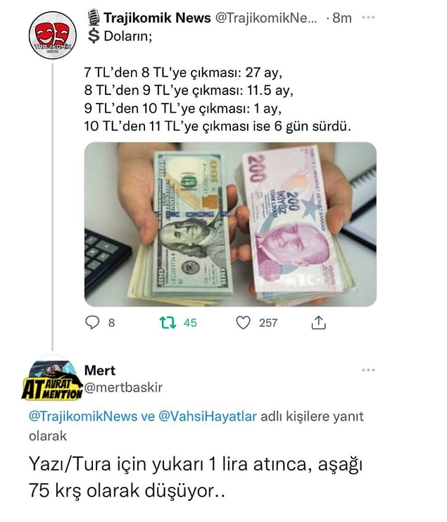 7. Bakana kadar 50 kuruş oluyor.