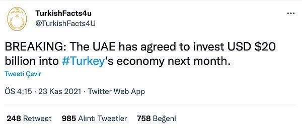 Hatta Kara Salı'nın da Birleşik Arap Emirlikleri heyetinin ziyaretine denk gelmesi 'Türk varlıklarının fiyatları BAE için bilerek mi düşürülüyor?" yorumlarına neden oldu.