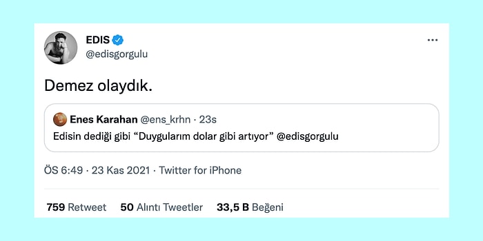 Edis'in Yazdığına Pişman Olduğu Şarkıdan Soğan Ekmek Edebiyatı Yapan Influencera Son 24 Saatin Viral Tweetleri