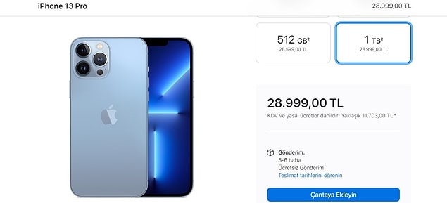 iPhone'larda %20 ile %30 aralığında fiyat artışı yapan Apple'ın 26 Kasım itibariyle düzenlenen fiyatları şu şekilde: