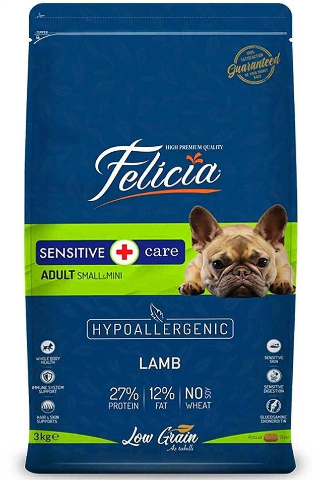 18. Felicia Düşük Tahıllı Hipoalerjenik Kuzu Etli Küçük ve Orta Irk Yetişkin Köpek Maması 3kg