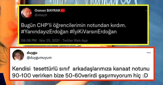 CHP'li Öğrencilerinin Notundan Kırdığını Söyleyerek Cumhurbaşkanı Erdoğan’a Destek Veren Öğretmen Gündemde!