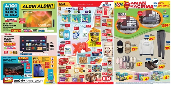 İndirim Günleri Başlıyor: 29 Kasım - 5 Aralık Haftasında A101, BİM ve ŞOK Aktüel Ürünler Listesinde Neler Var?