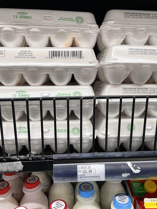 1. Yumurtayla başlıyoruz. Türk malı olmayan yumurtanın 12'lisi 2.39 dolar.