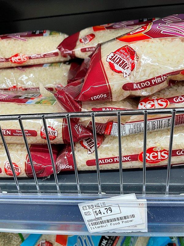 14. 1 kilo pirincin fiyatı 4.79 dolar.