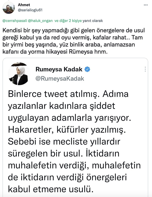 Bir milletvekilinin 'usül' üzerine oy vermesi de.