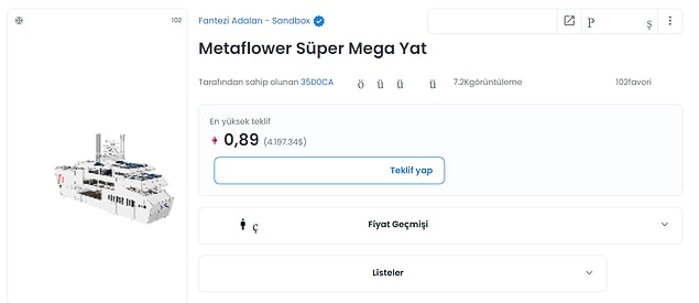 Metaflower Yacht, Republic Realm'in zaman içinde Fantasy Collection'ın bir parçası olarak piyasaya sürmeyi planladığı birçok varlıktan biridir.