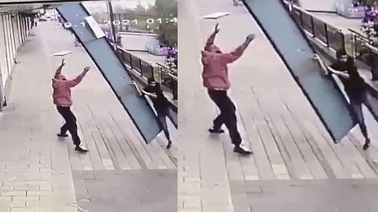 Lodos Sırasında Düşen Tabelayı Kaldırmaya Çalışan Komşusuna Yardıma Gidip, Tabela ile Birlikte Uçan Vatandaş