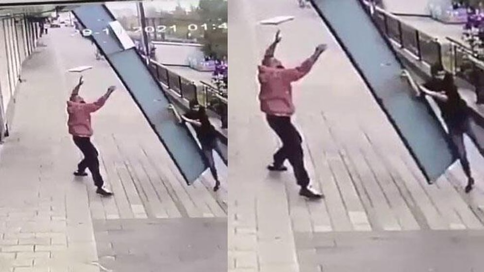 Lodos Sırasında Düşen Tabelayı Kaldırmaya Çalışan Komşusuna Yardıma Gidip, Tabela ile Birlikte Uçan Vatandaş