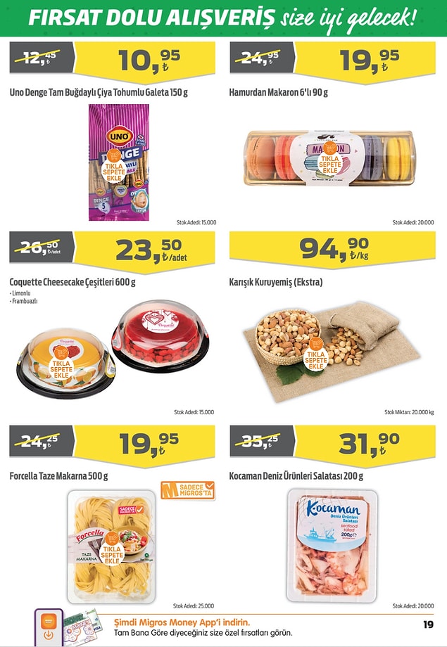 Forcella Taze Makarna 500 g 19,95 TL.