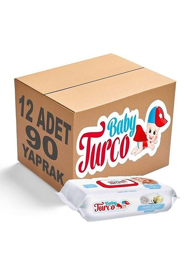 15. Beyaz sabun kokusuna hasta olanlar için Baby Turco beyaz sabun kokulu ıslak mendil!