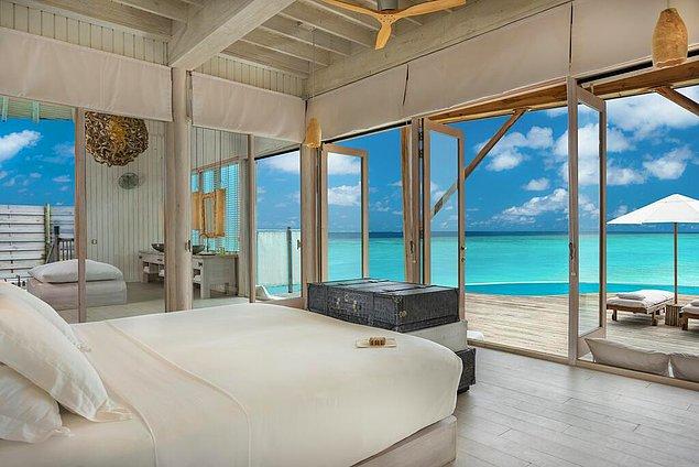 3. Maldivler'de rüya gibi ama gerçek bir oda!