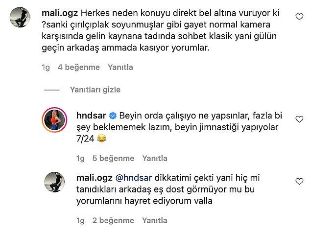 Bir takipçisi ise Hande Sarıoğlu'na şu yorumu yaptı, o da cevabını böyle verdi!