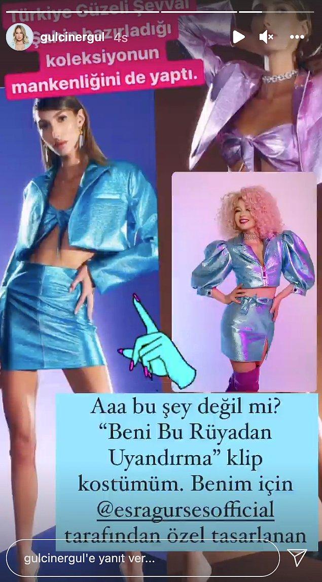 Şarkıcı Gülçin Ergül, kıyafetin "Beni bu rüyadan uyandırma" klibinde giydiği kıyafete çok benzediğini ve Esra Gürses'in özel tasarımı olduğunu paylaştı.