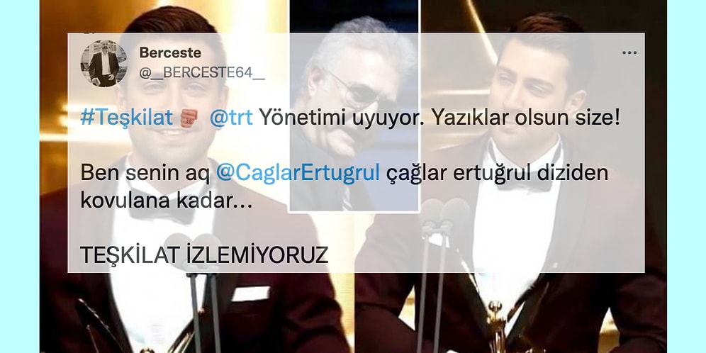 Ödül Töreninde Tamer Karadağlı'ya Gönderme Yapan Çağlar Ertuğrul'a Sosyal Medyada Aktroll Linci