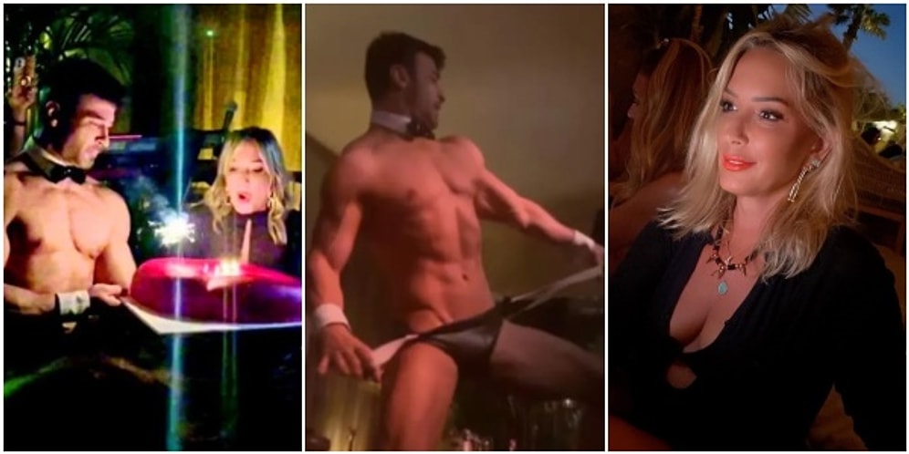 Ünlü Sunucu Saba Tümer Yarı Çıplak Erkek Garsonların Servis Yaptığı Doğum Günü Partisi Düzenledi